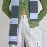 STRIPE MUFFLER_CHARCOAL BLUE