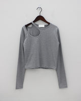 ショルダーカットアウトTシャツ / Shoulder cut-out T-shirt (3color)