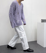 ウィステッドダメージニット/SK wisted damage knitwear (4 colors)