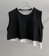 カッターノースリーブトップ/CUTTER SLEEVELESS TOP