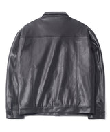 GB Synthetic Leather Trucker Jacket (Black)