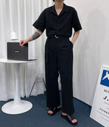 リネンワイドジャンプスーツ / RO linen wide jumpsuit (3 colors)