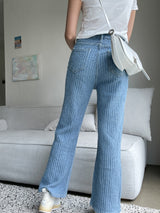 ブロックデニムパンツ / Block Medium Blue Denim