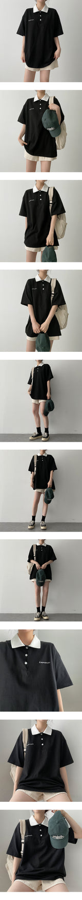 ハーモニーエンブロイダードカラーショートスリーブシャツ / Harmony embroidered collar short sleeve shirt
