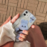 ジャイアントバニーダンダンジェリーハードアイフォンケース/Giant Bunny Dung dung Jelly Hard phone case blue