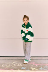 KIRSH X MISAKI KAWAI KIDS FLEECE HALF ZIP UP [GREEN]