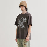 フラワーピグメントTシャツ