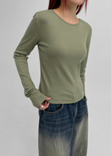 [MADE] Ameln Round Ribbed Long Sleeve T-Shirt