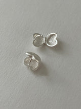 [92.5silver] マットハートワンタッチピアス (ナローバージョン)