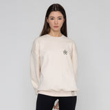 [UNISEX]Line flower dot embroidery sweatshirt