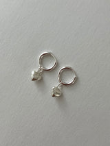 [92.5silver] bell heart one-touch earrings