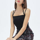 Halter Ribbon Top [BLACK] (6674528305270)