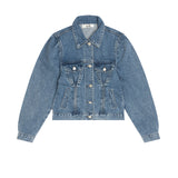 ピンタックミッドブルーデニムジャケット/WORN PINTUCK MID BLUE DENIM JACKET [6076]