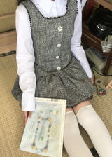 クラシックツイードミニフリルワンピース