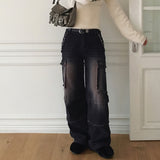 Carple カープル ヴィンテージ ダメージ カーゴ ウォッシュカット ロング ワイド デニム パンツ