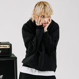 オーバーフィットレタリングパーカー/OVERFIT LETTERING HOODIE-BLACK