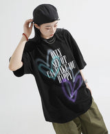 ハートスプレーオーバーフィットTシャツ