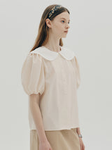 レースカラーブラウス / Lace collar blouse - Cream
