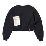 STGM CROPED CREWNECK(FEMALE) BLACK / WHITE MELANGE