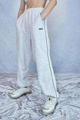 HIDE Cutting Sweat Pants (White Melange) (6570988830838)