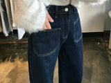 ワイドフィットダークブルーデニムパンツ / WIDE FIT DARK BLUE DENIM PANTS [17790]