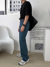 Well Vintage Washing Long Wide Denim Pants (209) (6568257716342)