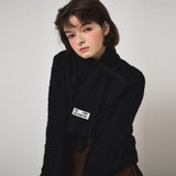 FLUFFY KNIT MUFFLER, BLACK