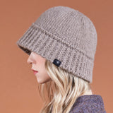 Monogram Label Wool Knit Bucket Hat Mocha