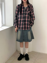 Deva Vintage Check Brushed Outer Long Sleeve Shirt