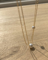 [92.5silver] single pearl necklace (2sizes)