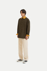 コントラスティングポイントコーデュロイシャツ/Contrasting point corduroy shirt S112 Mustard&Black