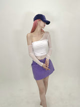 サマーウェーブメッシュトップ/432. Summer wave mesh top (bk, wh, pk)
