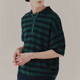 パンチングニットポロ / PUNCHING KNIT POLO_NAVY