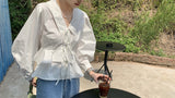 レースアップブラウス /  laceup white blouse