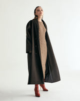 UNISEX FAKE NUBUCK MAXI COAT W - DARK BROWN (6636063457398)