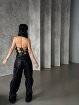 Block Soft Backless Sleeveless