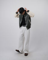 ペイントラインダーティジーンズ / paint line white dirty jeans