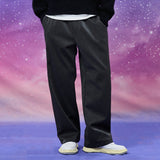 ワイドクラックビーガンレザーバンディングパンツ