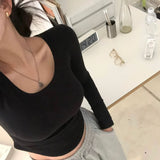 [BELLIDE MADE] スリムグラマーUネック長袖Tシャツ
