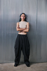 H-T CARGO BALLOON SWEAT PANTS (Charcoal) / カーゴバルーンスウェットパンツ