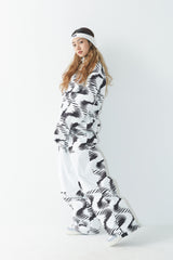 ウェーブフリースプルオーバー / BSR2223FWPO001 ZGZG WAVE FLEECE PULLOVER BLACK WHITE