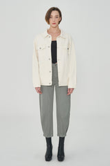 オーバーフィットアイボリーデニムジャケット/ OVER FIT IVORY DENIM JACKET [6679]