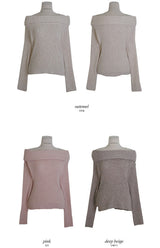 オフショルダーリブニット(5color)