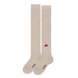 CHERRY LOGO KNEE SOCKS [OATMEAL]