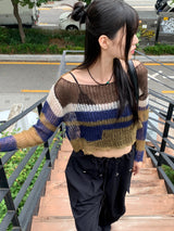 カンポビンテージセブンハンソヒバックストラップクロップニット