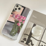 ピンクチューリップBアイフォンケース(ジェリーハード)/[jellhard case] pink tulip B