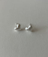 [92.5silver] マットハートピアス (スタッドバージョン)
