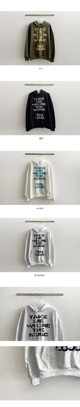 [fleece] take boxy lettering hood