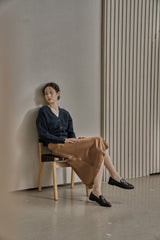 Vボタンカーディガン/V BUTTON CARDIGAN_SMOKE