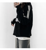 (ユニセックス) トラックスポーティーオーバーフードTシャツ / (Unisex) Track Sporty Over Hoodie T (3colors)